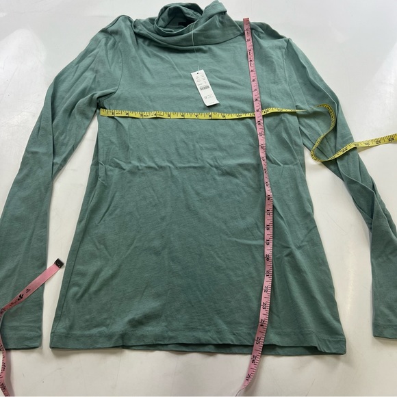 J.Crew women’s green mint cotton turtleneck blouse M NWT L36-30 - Picture 5 of 6